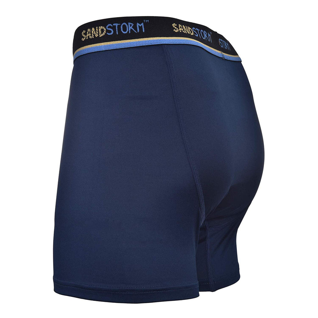 Black/Silver Heather/Polaris Sand Storm Mens Performance Boxer Briefs - 6-Pack No-Fly Tagless Breathable Underwear S-5XL Regular or Plus Size