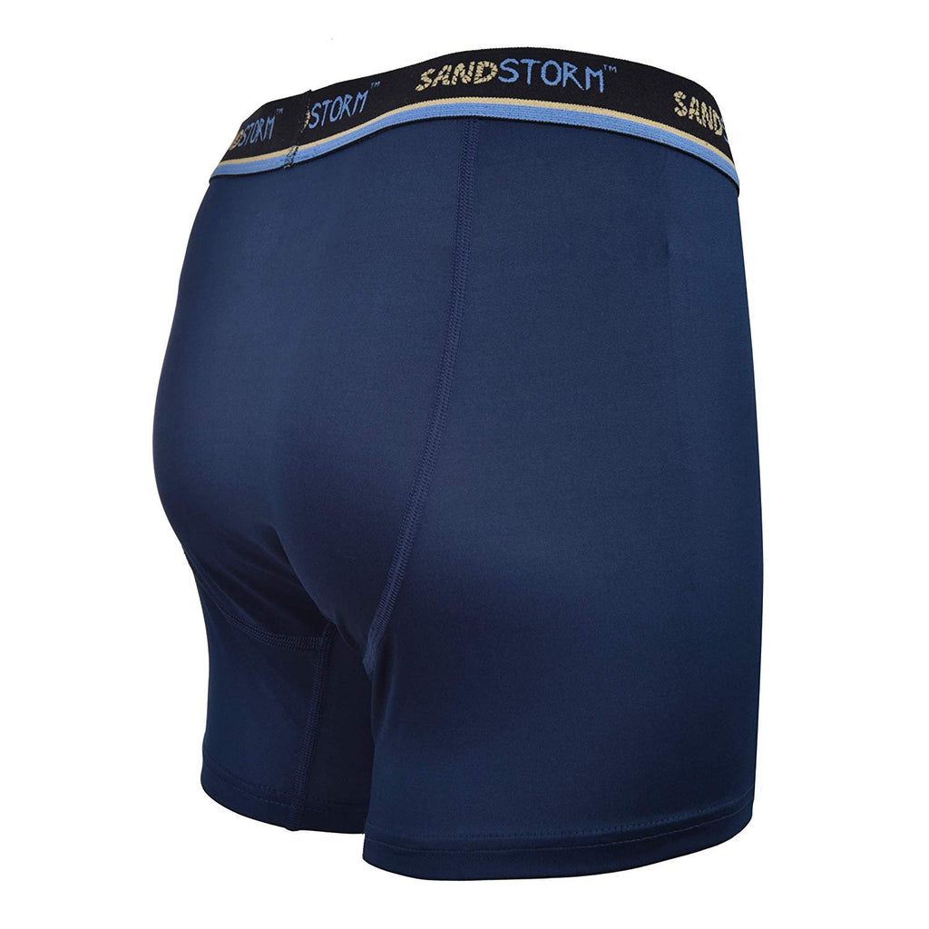 Black/Silver Heather/Polaris Sand Storm Mens Performance Boxer Briefs - 6-Pack No-Fly Tagless Breathable Underwear S-5XL Regular or Plus Size