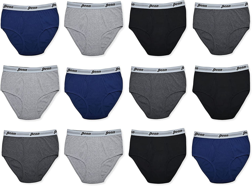 Penn Mens Performance Briefs, Boxer Briefs or Woven Boxers - 12-Pack Athletic Fit Breathable Tagless Underwear