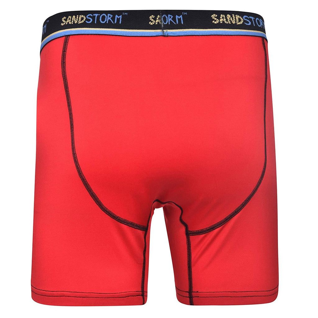 Black/Silver Heather/Polaris Sand Storm Mens Performance Boxer Briefs - 6-Pack No-Fly Tagless Breathable Underwear S-5XL Regular or Plus Size