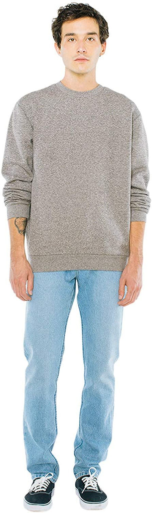 American Apparel Men's Peppered Fleece Long Sleeve Pullover Crewneck