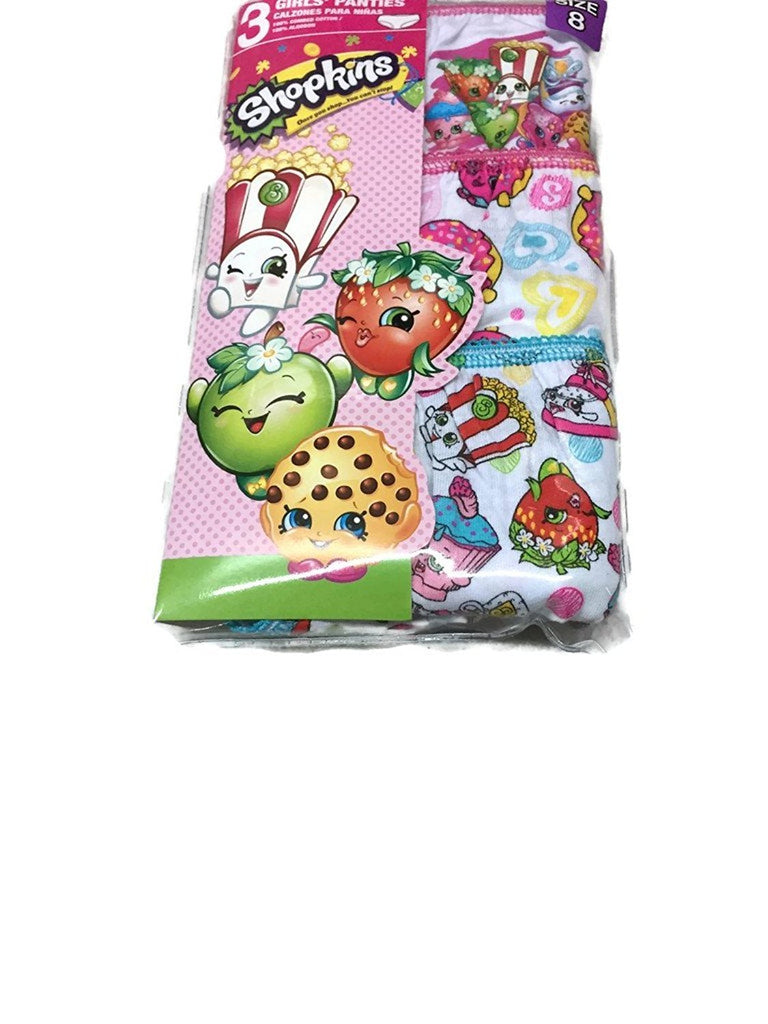 Shopkins Little Big Toddler Girls Briefs Underwear 3 Pairs of Panties Sizes 4-6-8