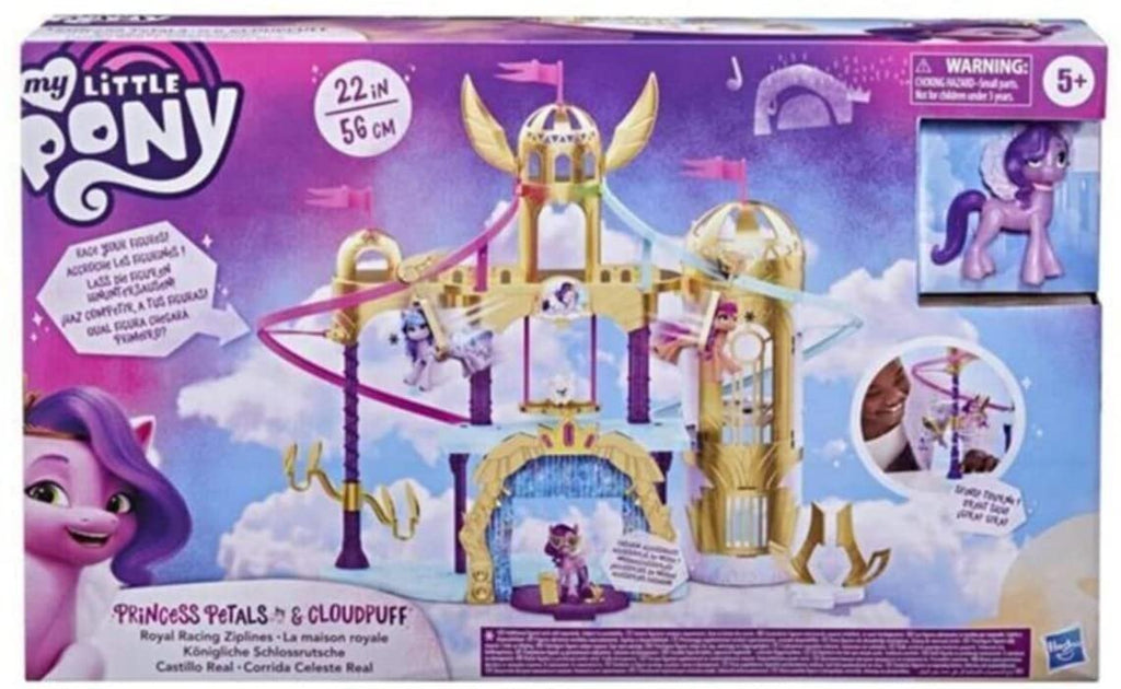 My Little Pony: A New Generation Movie Royal Racing Ziplines - 22-Inch Castle Playset Toy with 2 Moving Ziplines, Princess Pipp Petals Figure