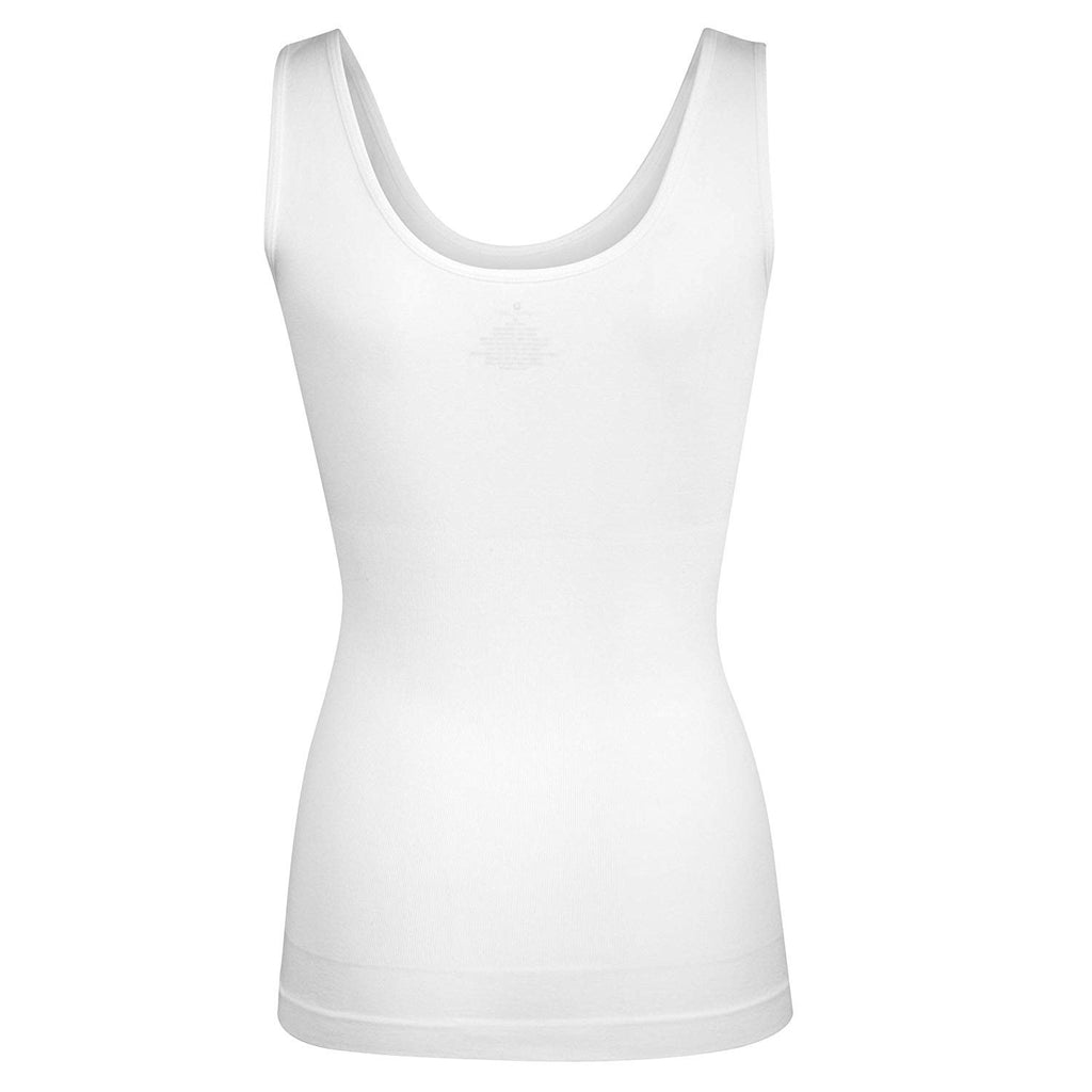 Elle Women's Body Shaping Camisoles 4-Pack Scoop Tank Tops Shapewear Tummy Control Seamless Plus