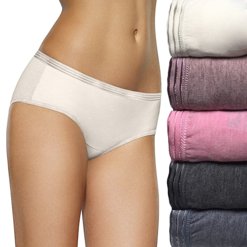 Fruit Of The Loom Signature Ladies 6-Pack Hipsters Panties Underwear Cotton Size 6