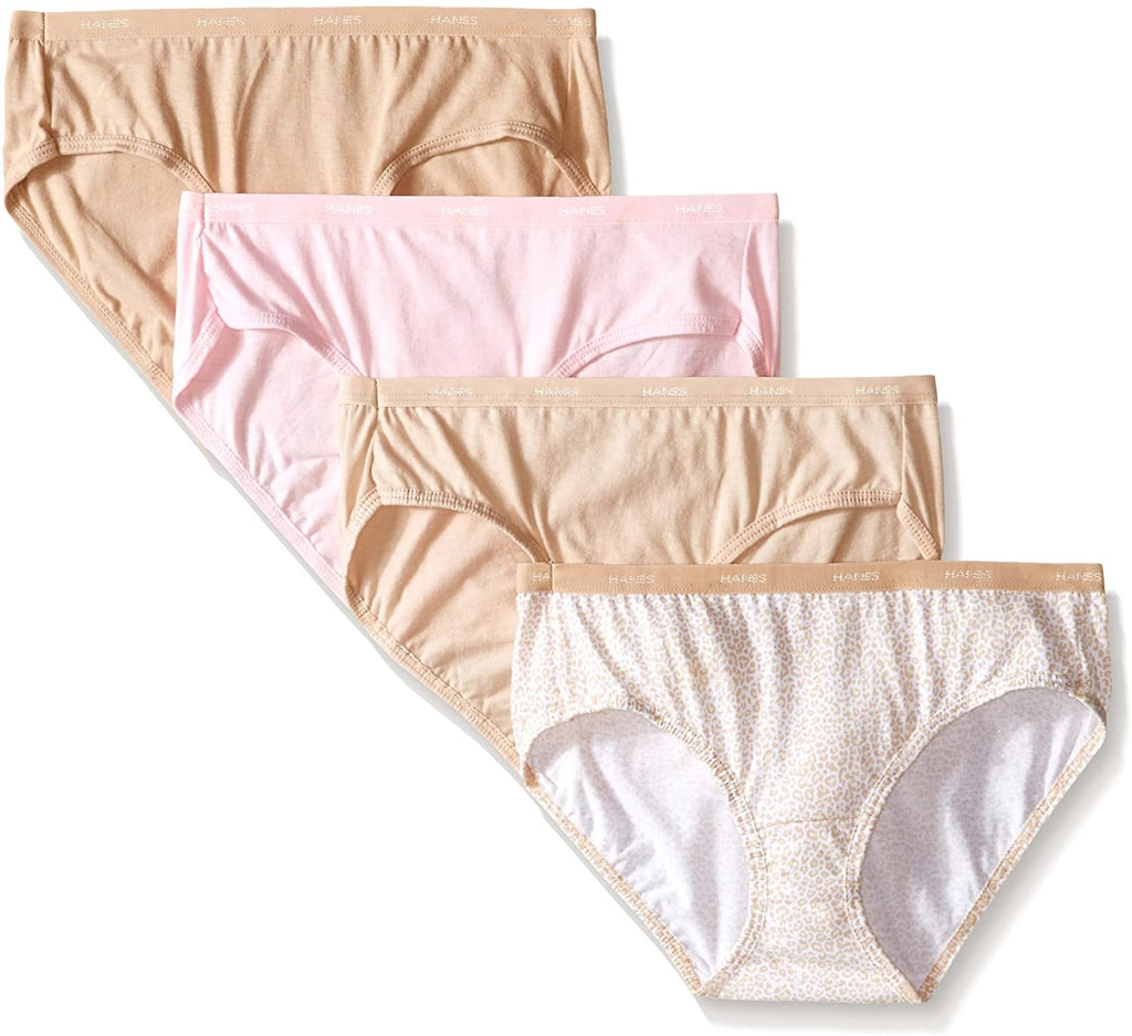 Hanes Women's 4 Pack Platinum Cotton Creations Hipster 41C4