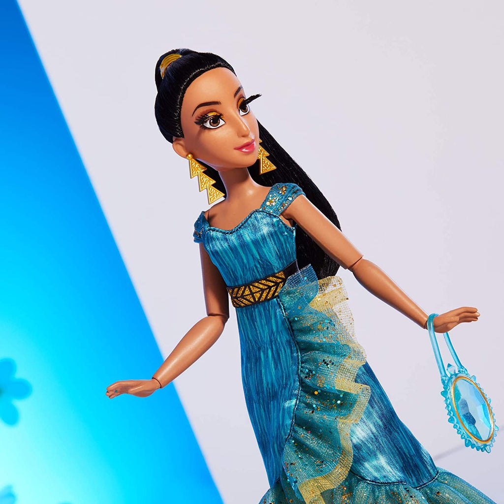Disney Princess Style Series Jasmine Fashion Doll, Contemporary Style Full-Length Dress, Earrings, Purse, and Shoes, Toy for Girls 6 and Up