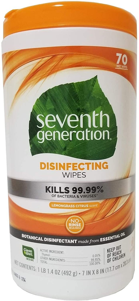 Seventh Generation, Wipes,Multi-Surf,Disinfct 70 Ct Ea 1