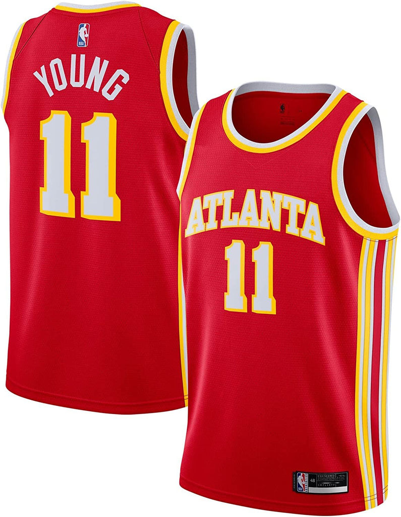Trae Young Atlanta Hawks #11 Youth 8-20 Black Yellow Statement Edition Swingman Jersey
