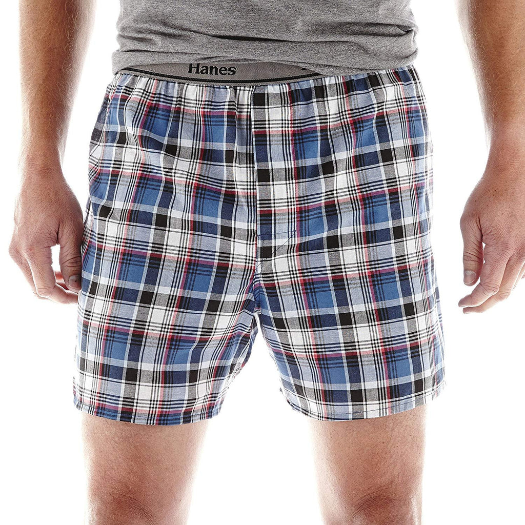 Hanes Men's 4-Pack Fashion Plaid Boxers