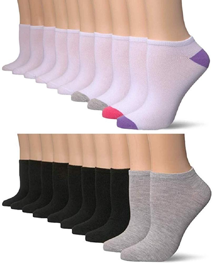 Hanes Women's Lightweight No Show 20-Pack Socks