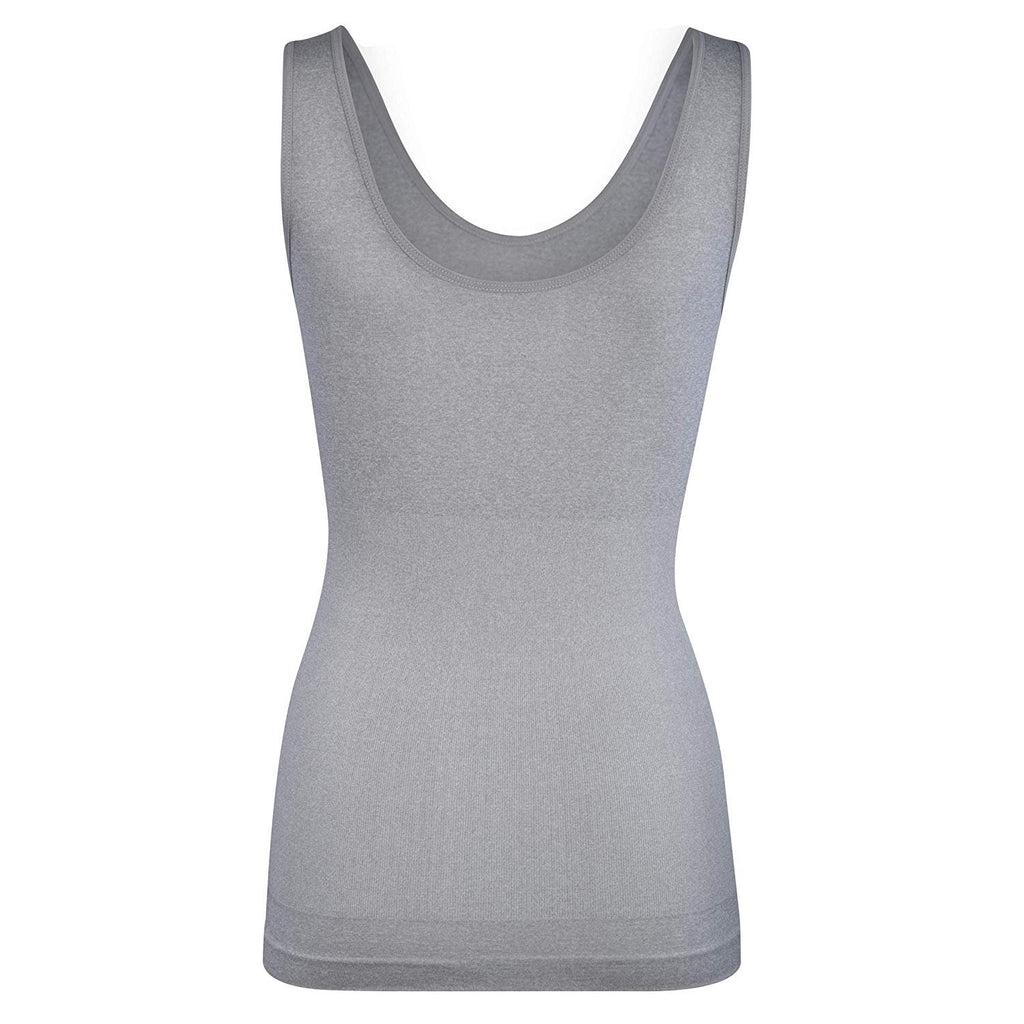 Elle Women's Body Shaping Camisoles 4-Pack Scoop Tank Tops Shapewear Tummy Control Seamless Plus
