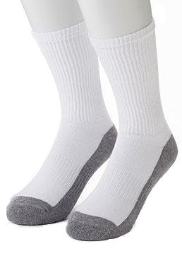 Gildan Heavyweight Crew Socks Men's 6-12 Shoe Size (8 Pair) White