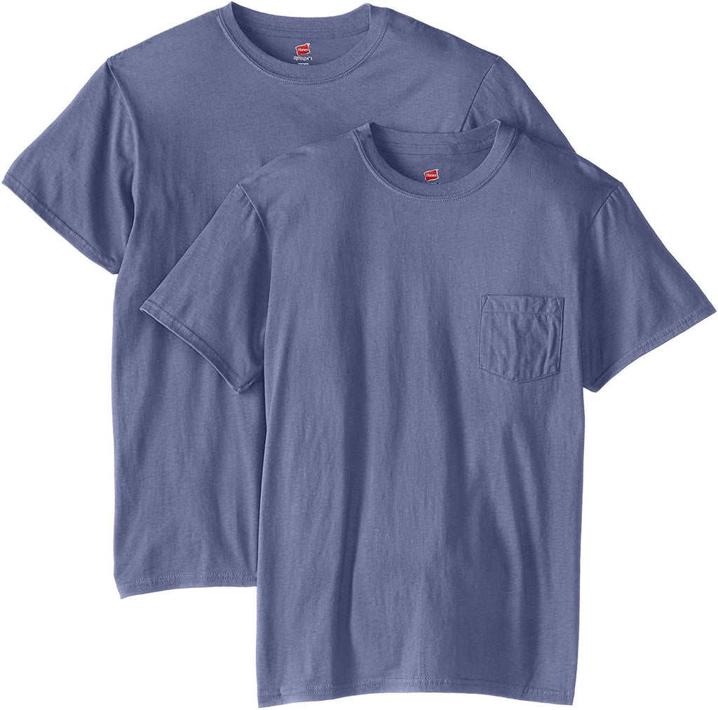 Hanes Men's Nano Premium Cotton Pocket T-Shirt (Pack of 2)