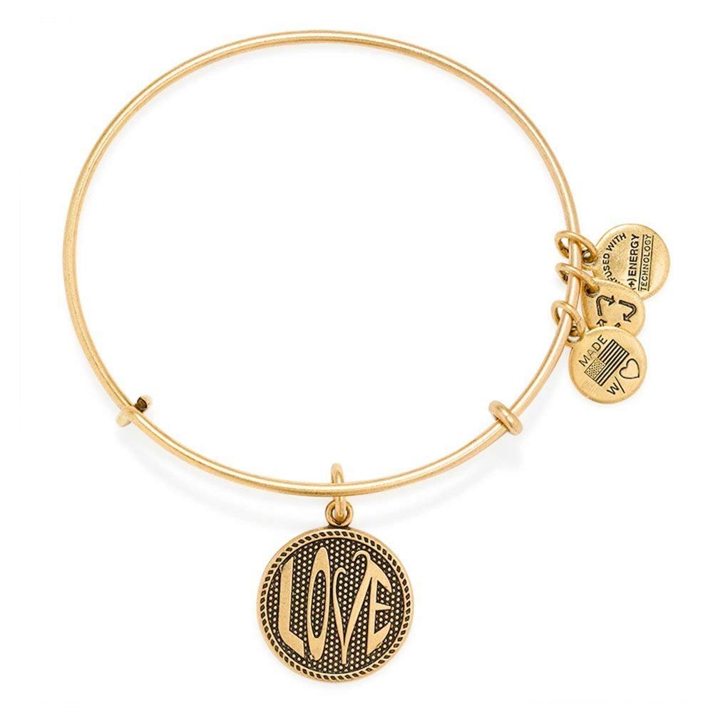Alex and Ani Open Love Charm Bangle Rafaelian Gold Finish Bracelet, A14EB71RG