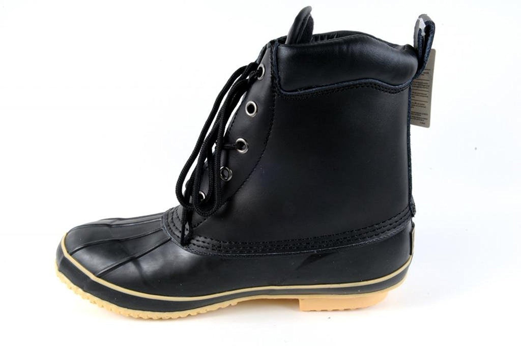 Ska Doo Mens Black High Top Duck Snow Winter Cold Weather Boots with Insulation