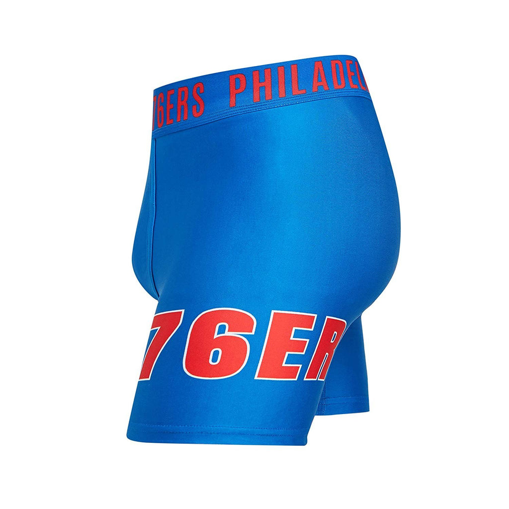 Philadelphia 76ers Mens Boxer Briefs - NBA Sublimation Performance Active Underwear Sizes M-2X Polyester/Spandex