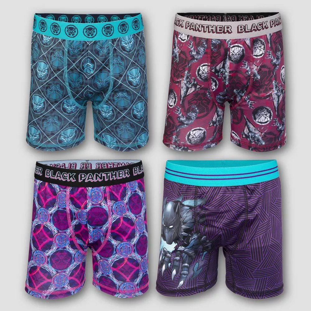 Marvel Black Panther Boys' 4pk Boxer Briefs Spandex Underwear
