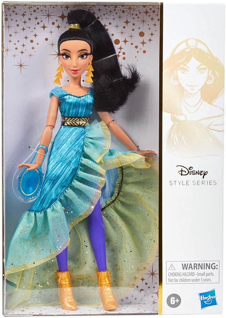 Disney Princess Style Series Jasmine Fashion Doll, Contemporary Style Full-Length Dress, Earrings, Purse, and Shoes, Toy for Girls 6 and Up
