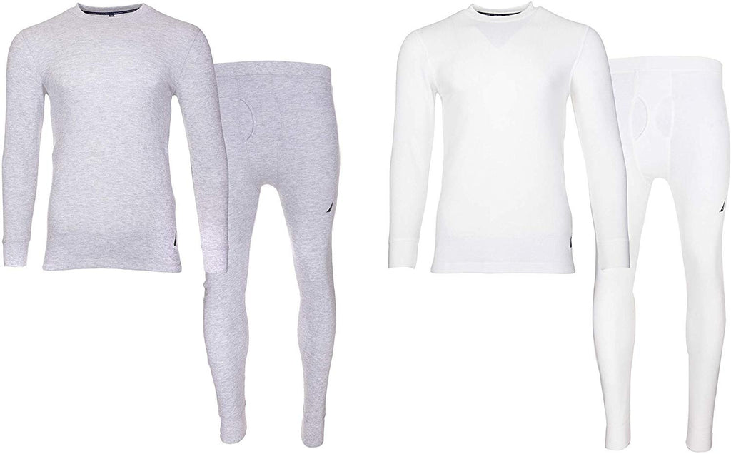 Nautica Mens Thermal Sleep Set - Pockets Super Soft Jersey Spandex/Polyester Blend Pajamas
