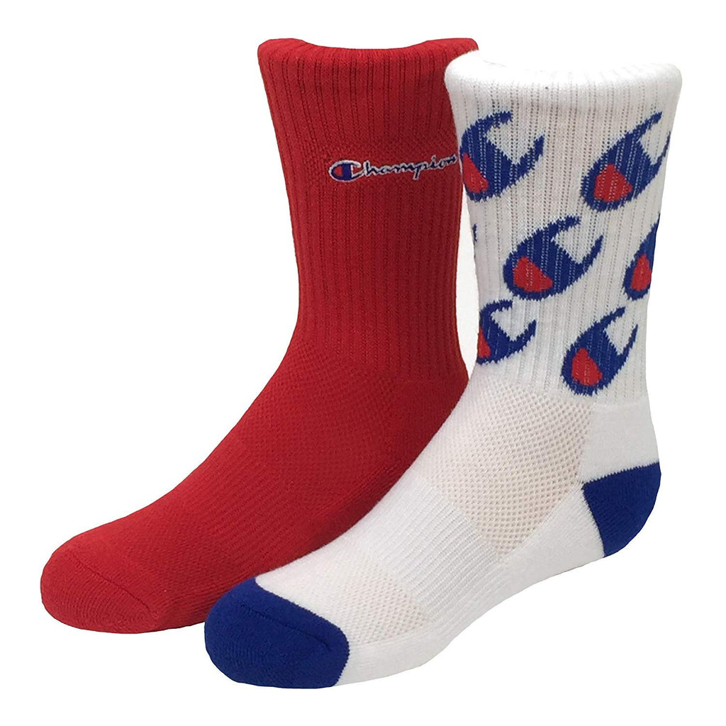 Champion Little & Big Boys 2-Pk. Logo Crew Socks