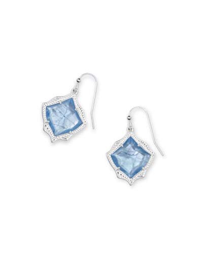 Kendra Scott Kyrie Drop Earrings Sky Blue Illusion In Bright Silver