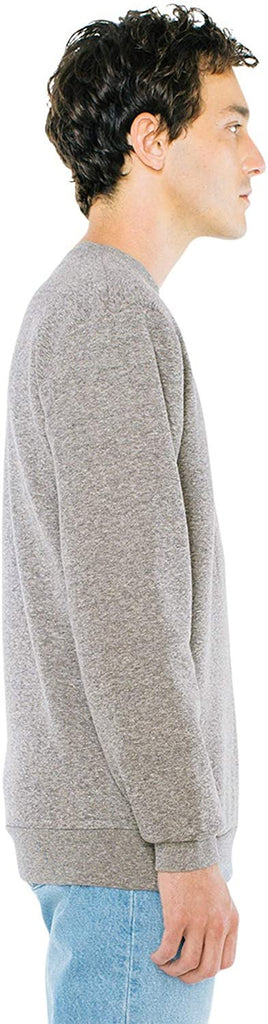 American Apparel Men's Peppered Fleece Long Sleeve Pullover Crewneck