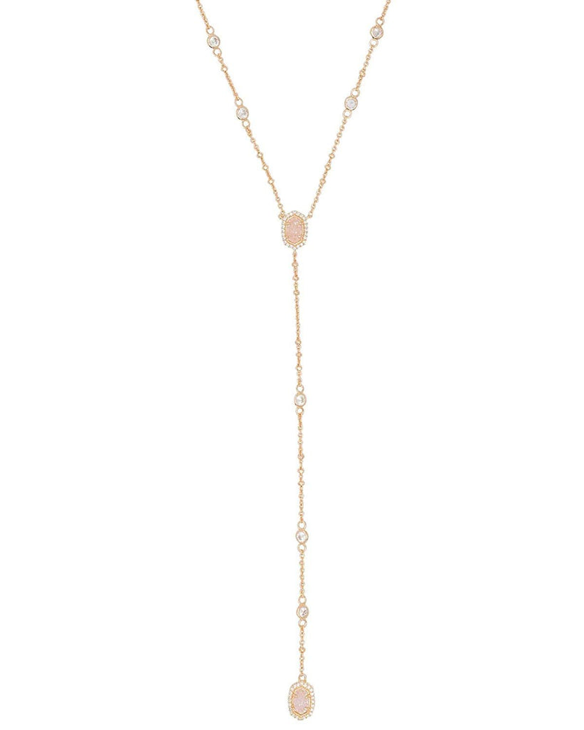 Kendra Scott Claudia Lariat Necklace In Gold/Iridescent Drusy
