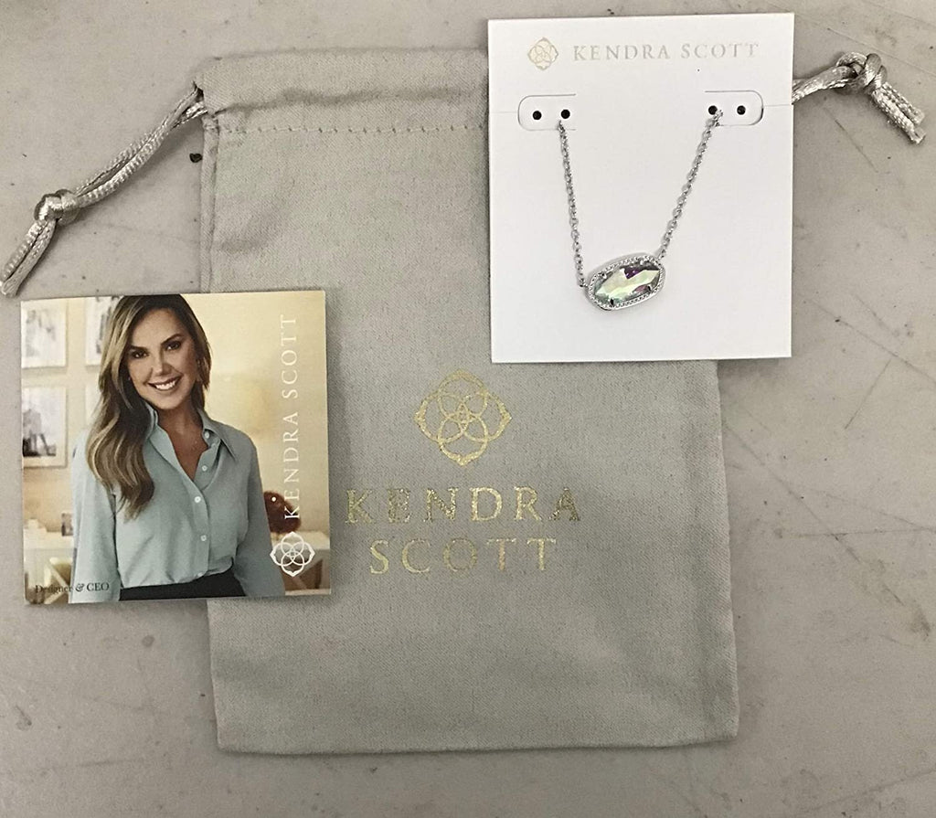 Kendra Scott Elisa Silver Pendant Necklace in Dichroic Glass