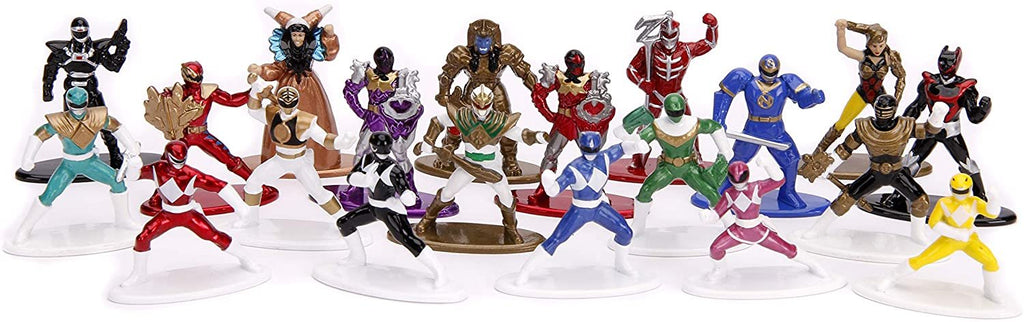Jada Toys Power Rangers 1.65" Die-cast Metal Collectible Figures 20-Pack, Toys for Kids and Adults, Silver