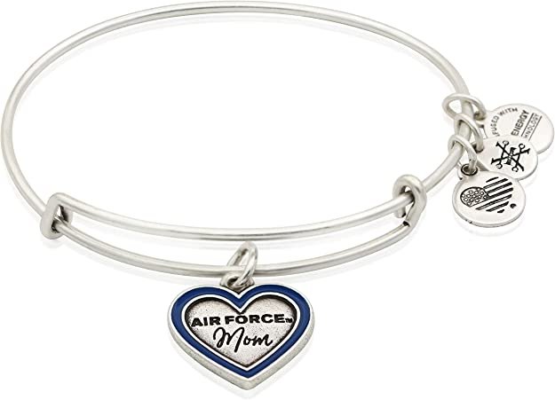 Alex and Ani Women's Air Force Mom Bangle Bracelet, Rafaelian Silver