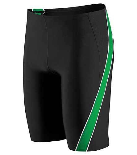 Speedo Boys Mercury SPL Jammer Swimsuit Waist BLK/GRN Sizes 20-28