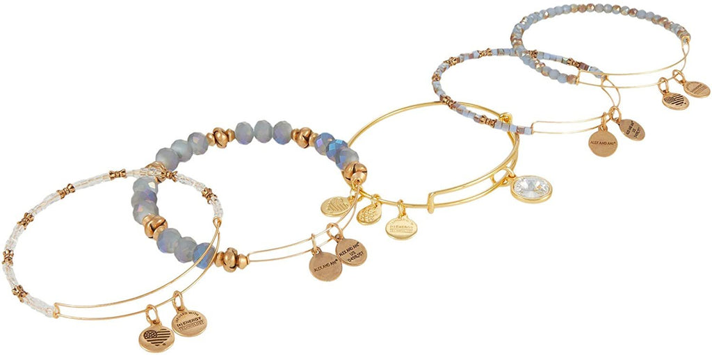 Alex and Ani Crystal Blue Bracelets, Set of 5