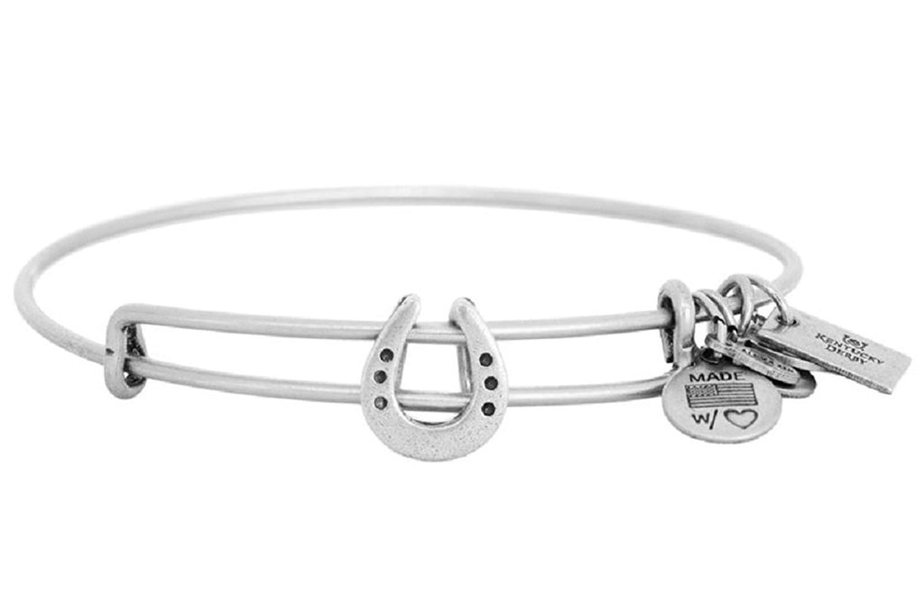 Alex and Ani Horseshoe Charm Bangle Bracelet Rafaelian Silver Finish, AS14KD08RS