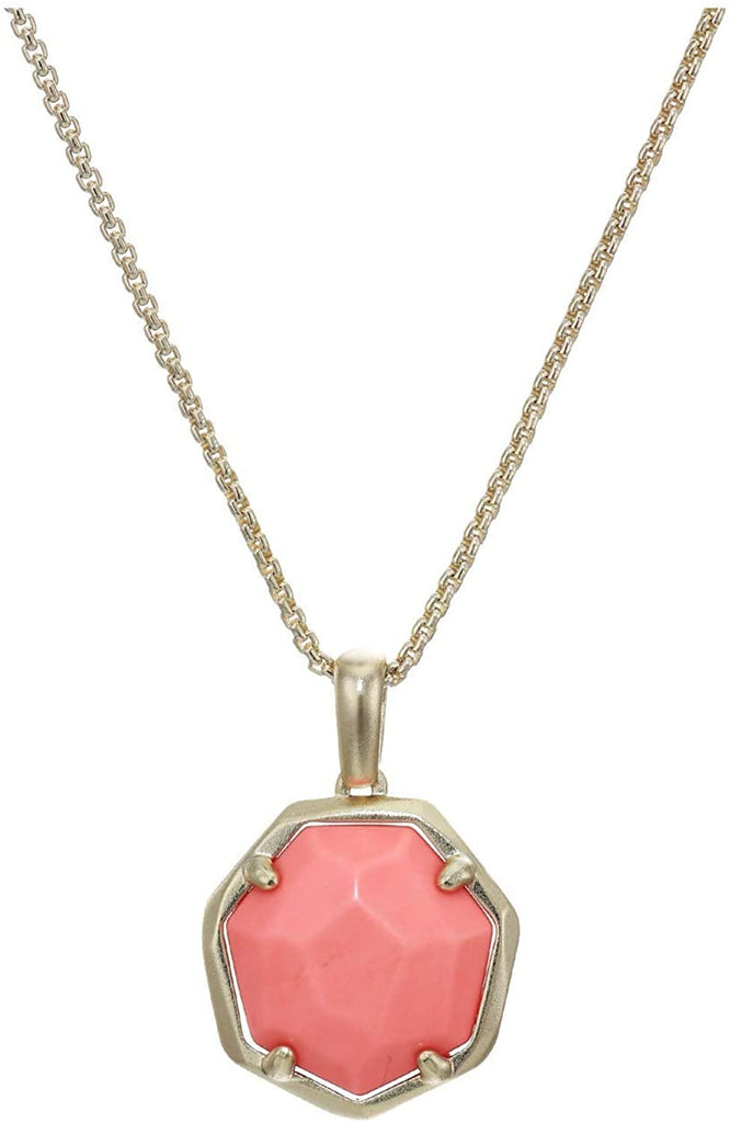 Kendra Scott Cynthia Small Long Pendant Necklace Gold/Bright Coral One Size
