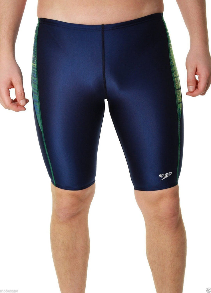 Speedo Boys Flash Line Race Jammer Swimsuit Waist Blue/Green Sizes 20-28