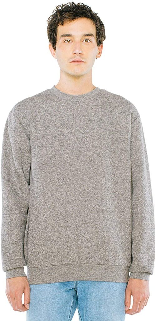 American Apparel Men's Peppered Fleece Long Sleeve Pullover Crewneck