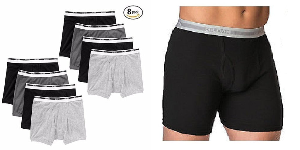 Gildan Men's Boxer Briefs Premium Cotton Underwear 8-Pack