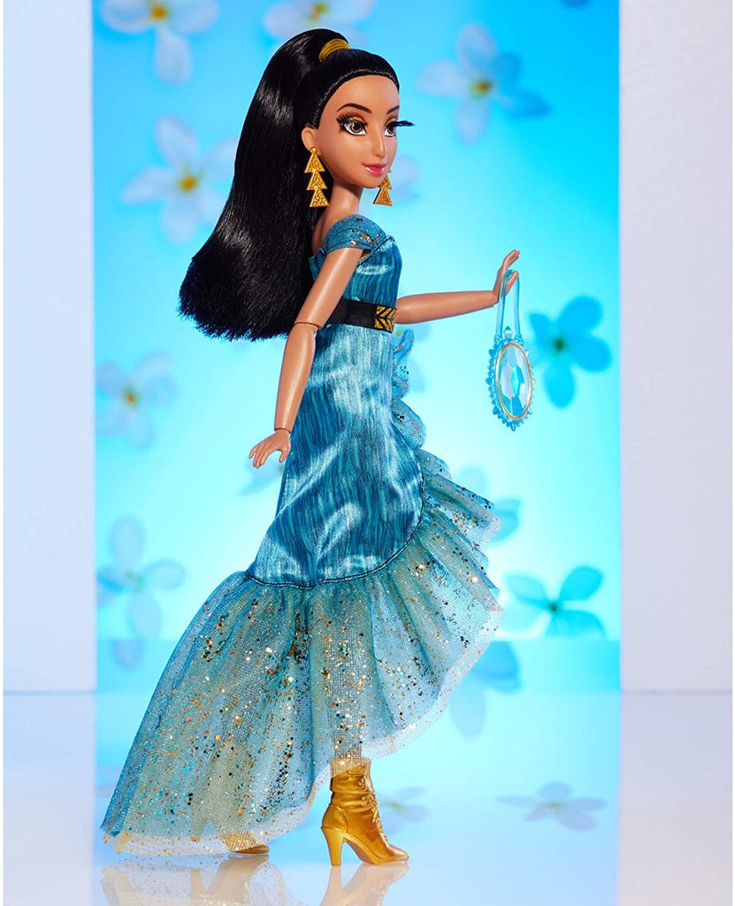 Disney Princess Style Series Jasmine Fashion Doll, Contemporary Style Full-Length Dress, Earrings, Purse, and Shoes, Toy for Girls 6 and Up