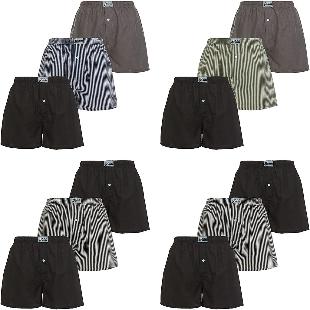 Penn Mens Performance Briefs, Boxer Briefs or Woven Boxers - 12-Pack Athletic Fit Breathable Tagless Underwear