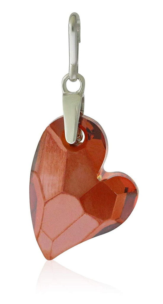 Alex and Ani Heart Charm - Red Magma Swarovski - Sterling Silver - CS18CHRMS