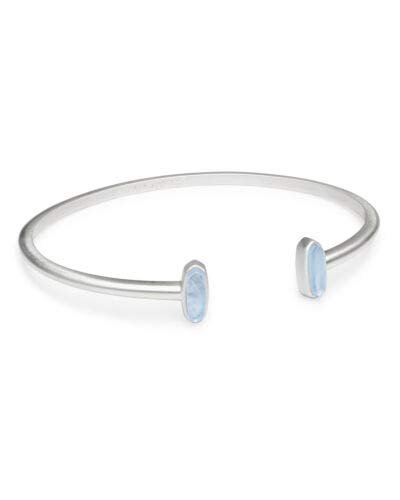 Kendra Scott Mavis Bangle Bracelet Sky Blue Illusion In Bright Silver