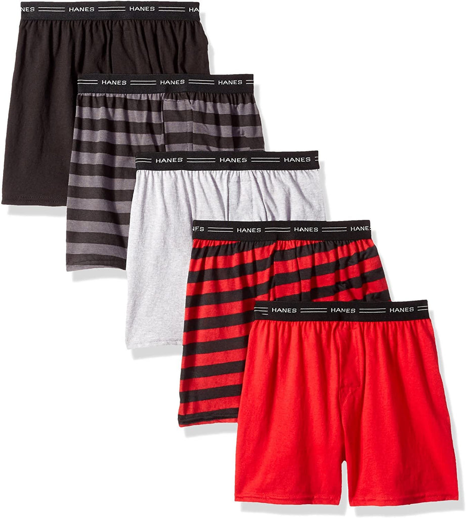 Hanes Boys' 5 Pack Comfort Flex Knit Boxer