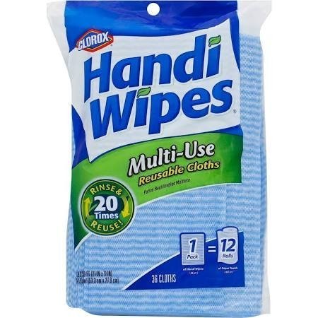 Clorox Handi Wipes Multi Use Reusable Cloths (2-Pack of 36 Count,Total 72 -Count)