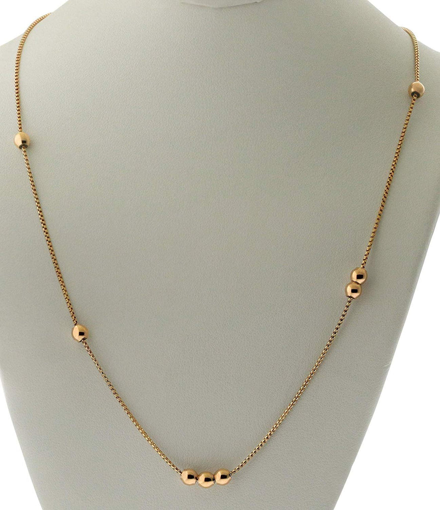 Alex and Ani CS18N38R Women's 38 inch Expandable Chain Starter Necklace 8 Station Beads, 14kt Rose Gold Plated