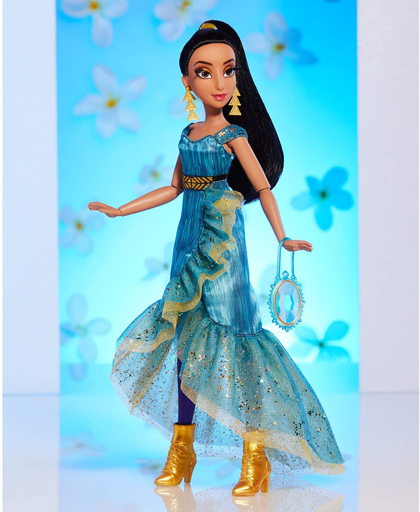 Disney Princess Style Series Jasmine Fashion Doll, Contemporary Style Full-Length Dress, Earrings, Purse, and Shoes, Toy for Girls 6 and Up