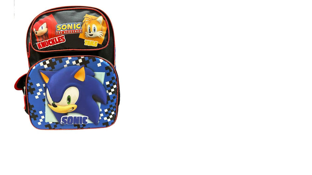 Sonic With Knuckles, Tails 3D Moldled 16" Large Backpack