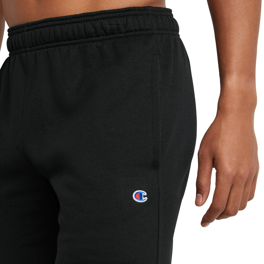 Champion Men's, Powerblend, Fleece Midweight, Athletic Shorts with Pockets (Reg. or Big, Navy C Patch Logo, Large Tall