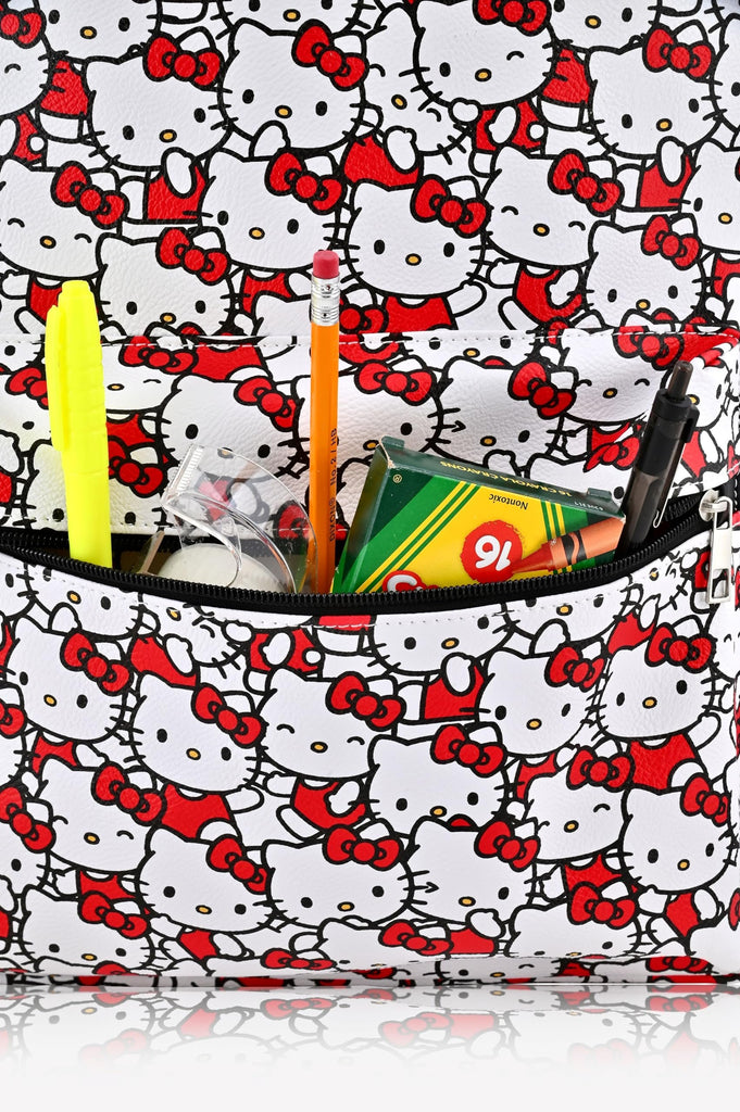 Sanrio Hello Kitty Backpack for Girls, Boys, Women, Men, Adults, Unisex | Cute PU Leather Large Travel Backpack Purse Shoulder Purse | Hello Kitty Bag and Accessories