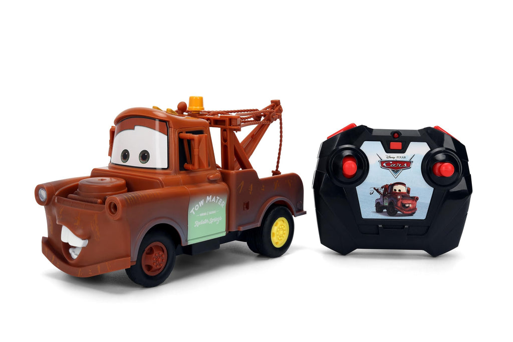 Jada Toys Disney Pixar Cars Turbo Racer Tow Mater – 1:24 Scale RC Vehicle – Turbo Boost, USB Rechargeable, 2.4GHz – Remote Control Toy for Kids Ages 6+ – Rust Finish